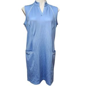 Chase54 athletic dress blue golf pockets mock neck sleeveless Large